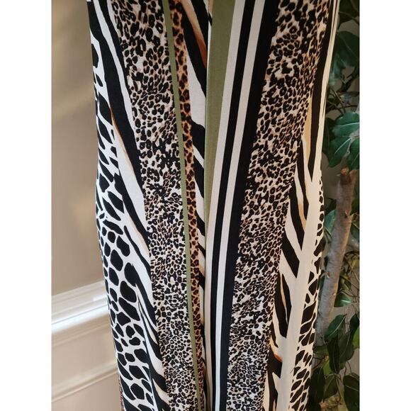 Women's Jumpsuit Multicolor Animal Print Strapless Flared Leg Cutout V XL - Picture 10 of 14